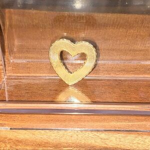 Gold Tone Heart-Shaped Brooch Excellent Used Condition